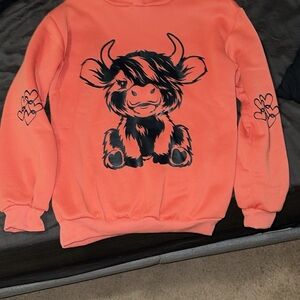 SHEIN Coral Sweater with Bull Print